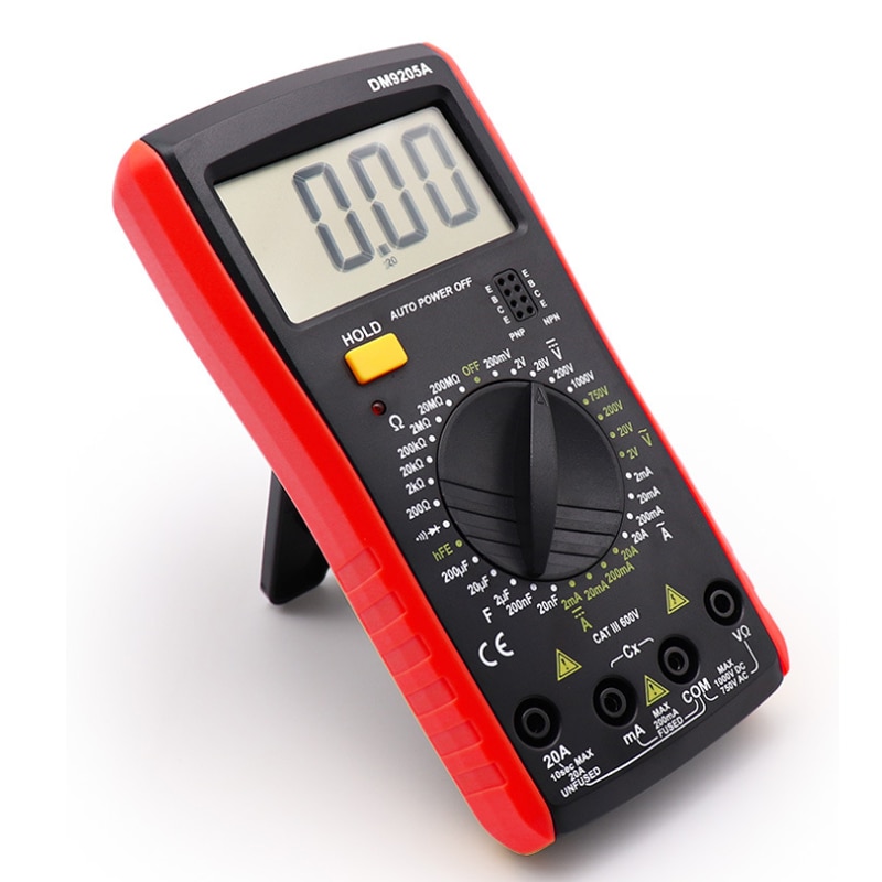 DM9205A 9205a multimètre numérique testeur compteur capacité ca/cc voltmètre 1000V courant 20A mètre LCD 1999 comptes