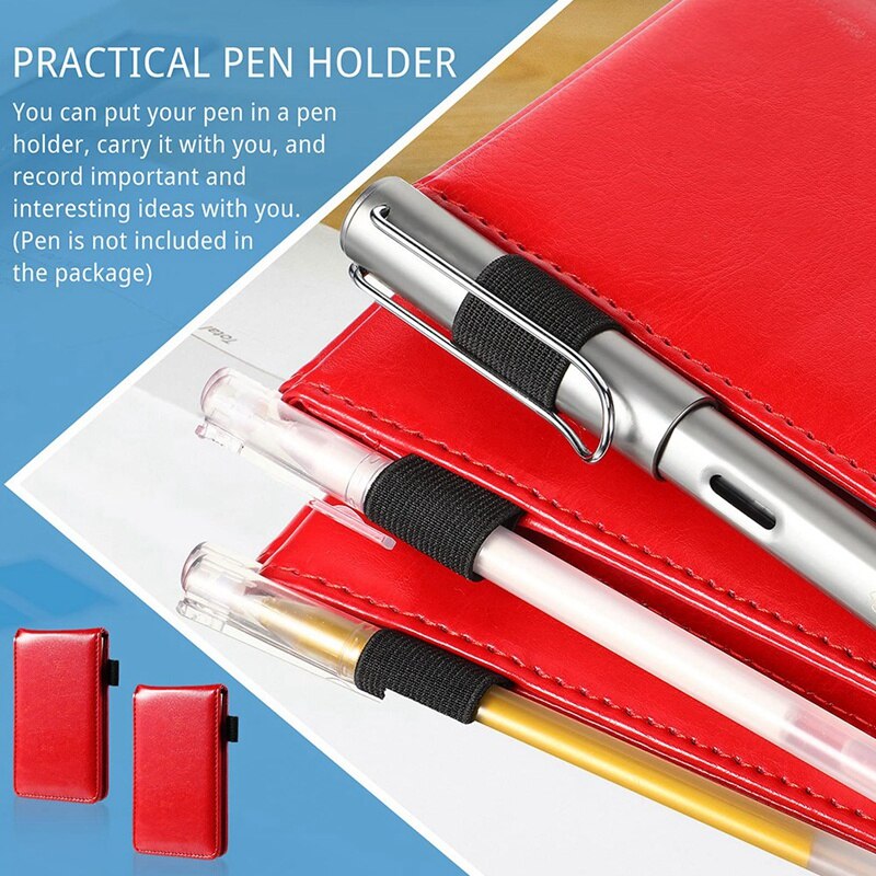 Mini Pocket Notepad Set 3.5X5.5in A7 Portable Business Notepad with 50 Inner Pages and 6 Notepad Replacement,Red