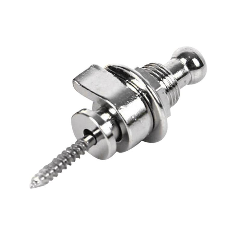Alloy Copper Electric Guitar Strap Lock Button Anti-slip Belt Locks Nails Musical Instruments Accessories for Bass Guitar: Silver