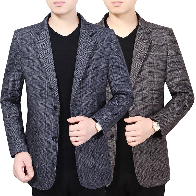 Printemps Automne Luxe Costume Veste Hommes Blazer En Coton Costume D'affaires Mâle Blazers Couche De Finition De Mariage Directe