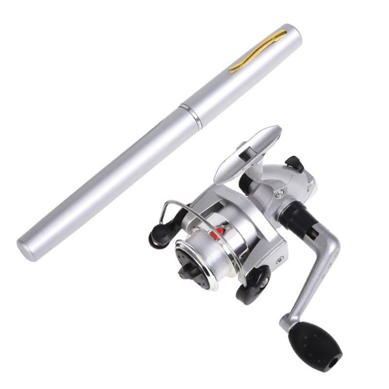 Telescopic Fishing Rod + Spinning Reel Combo Kit Pen Fishing Rod Reel Combo Set Premium Mini Pocket Fishing Po-le