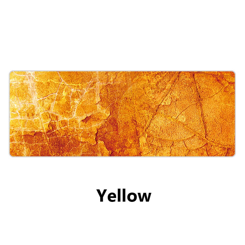 1PC Large Size Marble Grain Mouse Pad Office Computer Desk Mat Modern Table Game Keyboard Laptop Cushion Soft 900*400*1.5mm: Yellow / 80x30 cm