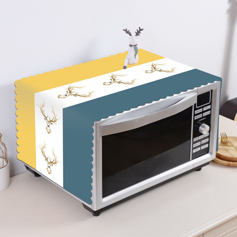 Kitchen Microwave Cover Simple Oven Refrigerator Hood Oil Dust Cover Kitchen Accessories Supplies Home Decoration: B