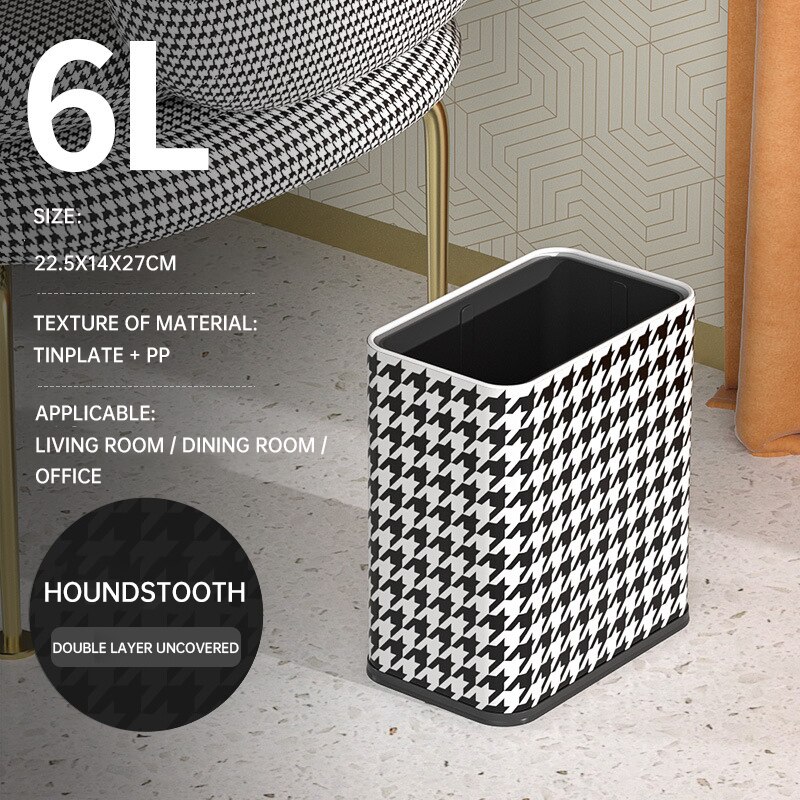 Luxus Bad Mülleimer Hause Grid Schachbrett Muster Doppel Schicht Coverless Abfall Papierkorb Büro Schmale Wc Abfall Bin: bird lattice