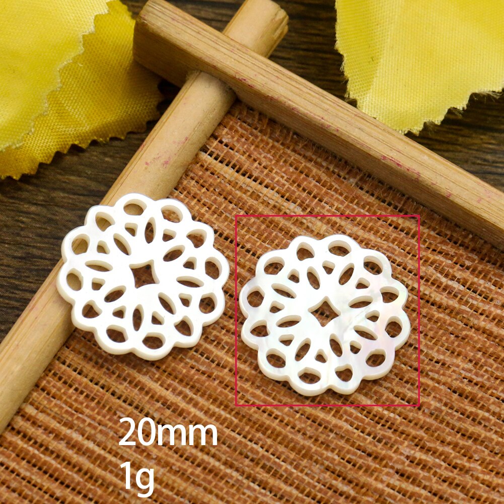 Real Shell Flower of Life Charms Mother of Pearl Water Fatima Hand Pendant Necklace Earring Flat Back DIY Jewelry Accessory: flower 1pc
