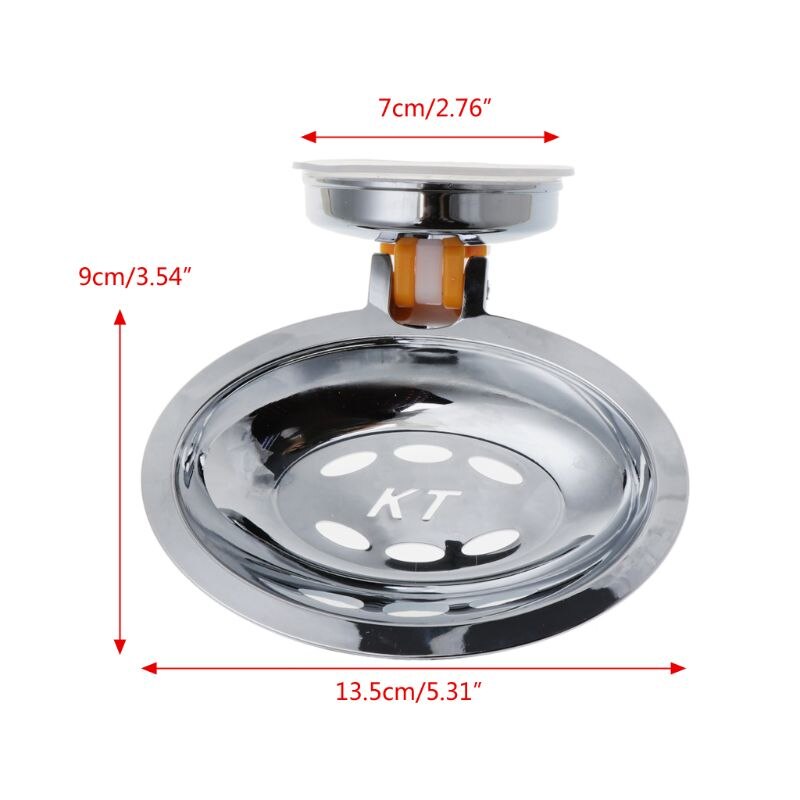 Stainless Steel Vacuum Suction Cup Soap Holder Soap Dish for Bathroom Kitchen