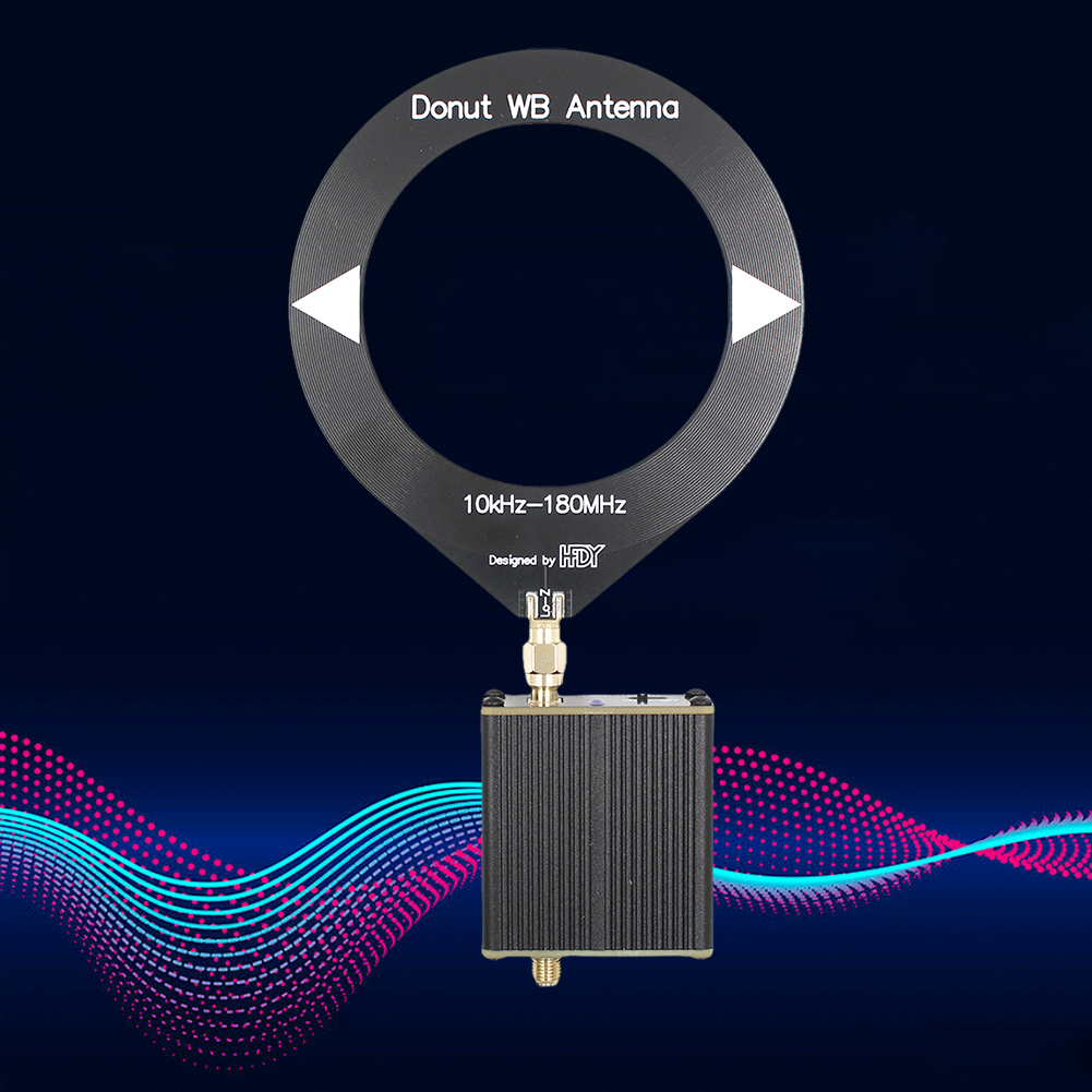 Trans impedanz verstärker Donut Wb Antenne eingebaute 180 mAh Batterie 10kHz-MHz Donut Breitband antenne für SDR Walkie Talkie