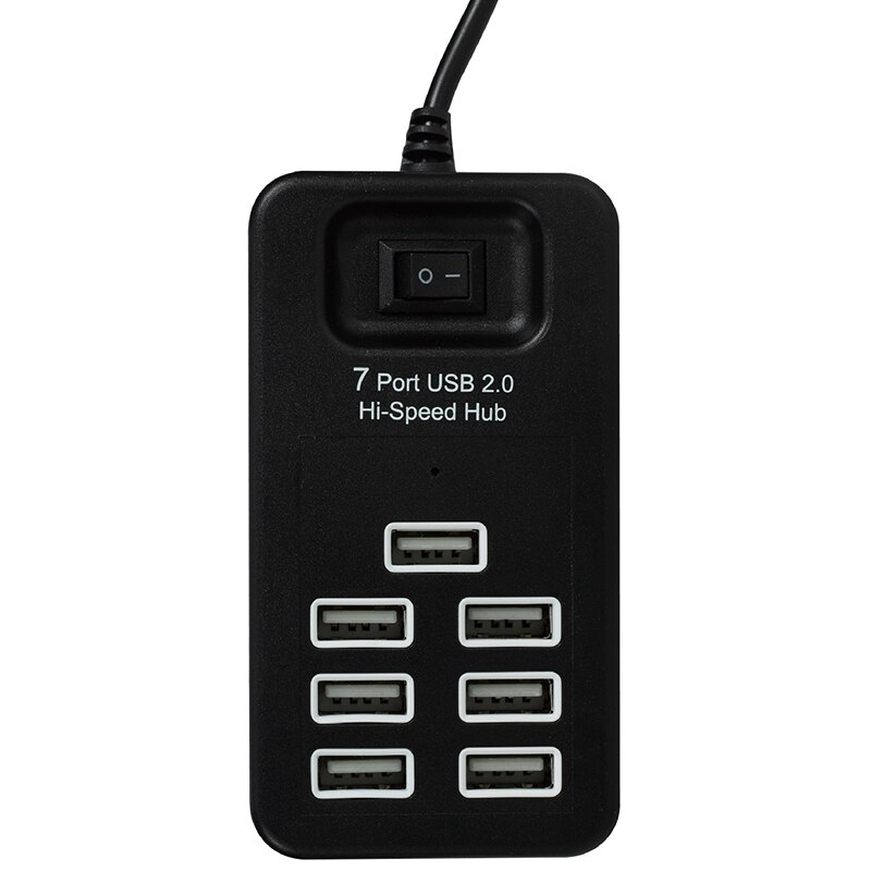 gorący-7 portów USB 2.0 Centrum ekspansji wysokiej prędkości rozdzielacz wypełniacz kabel adapter czarny dla komputer stancjonarny