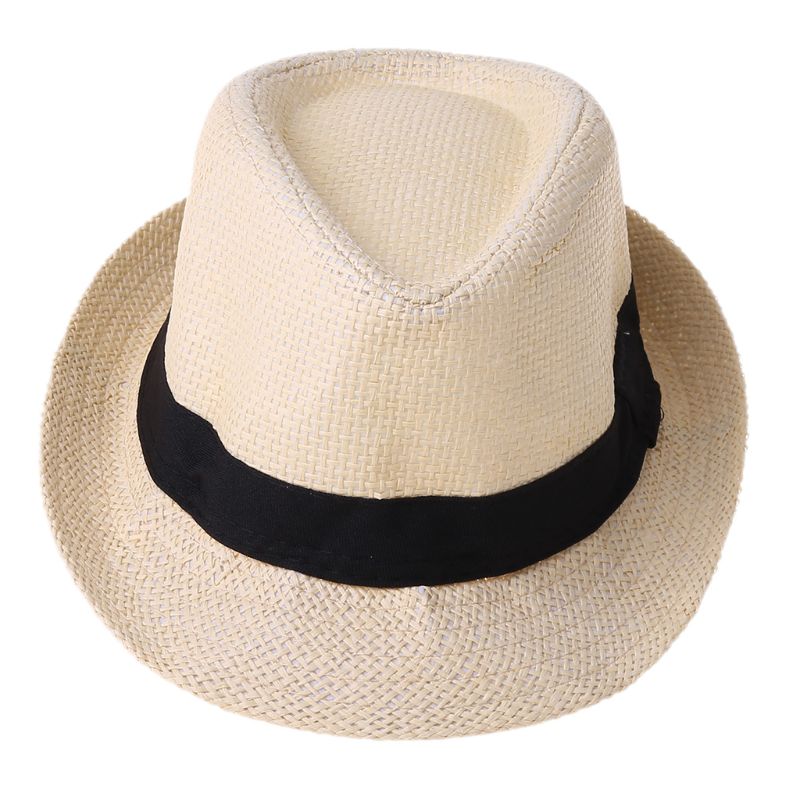 Bambini bambini estate spiaggia cappello di paglia Jazz Panama Trilby cappello Fedora Gangster cappelli traspiranti all&#39;aperto ragazze ragazzi cappello da sole