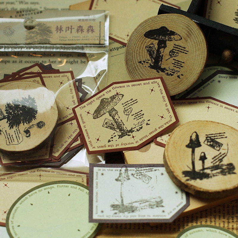 Djur skog vintage trästämplar set gummitätning för gör-det-själv pappersvaror scrapbooking handbok dagbok brev dekor