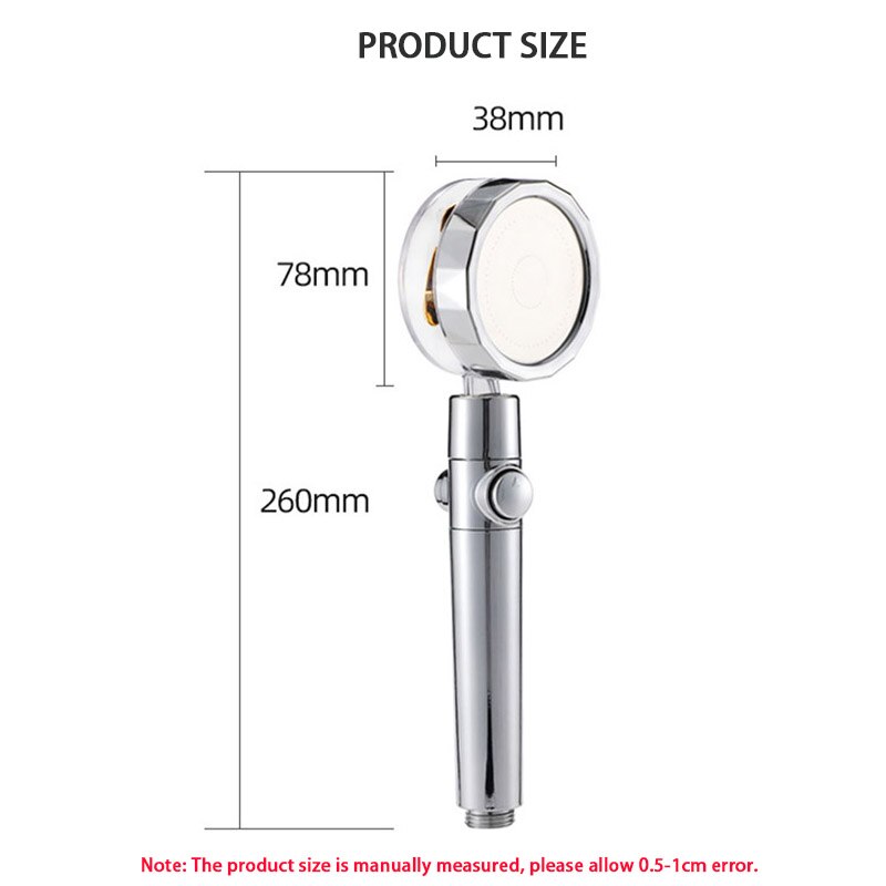 Obrót o 360 ° głowica prysznicowa oszczędne zużycie wody i wysokie ciśnienie słuchawka prysznicowa dysza z mały wentylator ręczny prysznic akcesoria łazienkowe