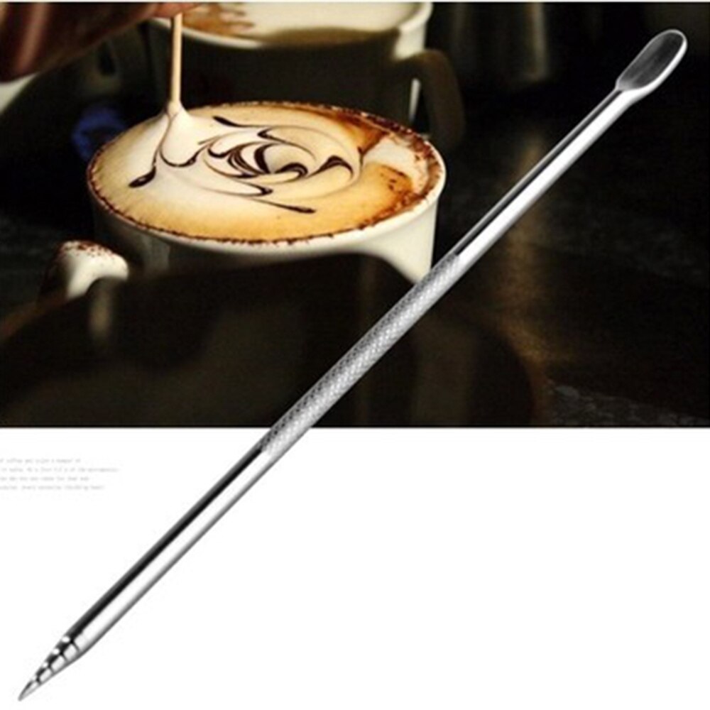 5 Pcs Rvs Koffie Art Pen Barista Tool Voor Cappuccino Latte Espresso Decorating