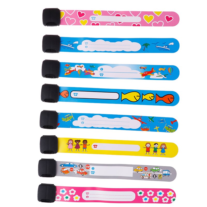 4PCS Adjustable Children Travel Outdoor Safe Anti-lost Wristband Safety Recognition Bracelet For Kids Waterproof Wrist Strap