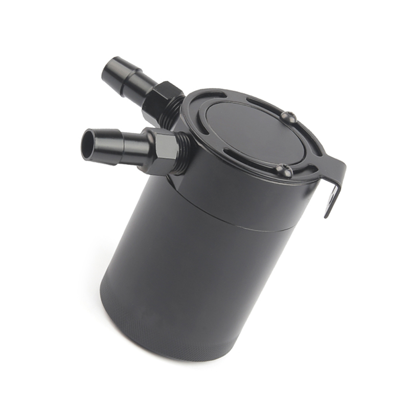 Universal Compact Baffled 2-Port Aluminum Oil Catch Can Reservoir Tank Reservoir Turbo Oil Catch can