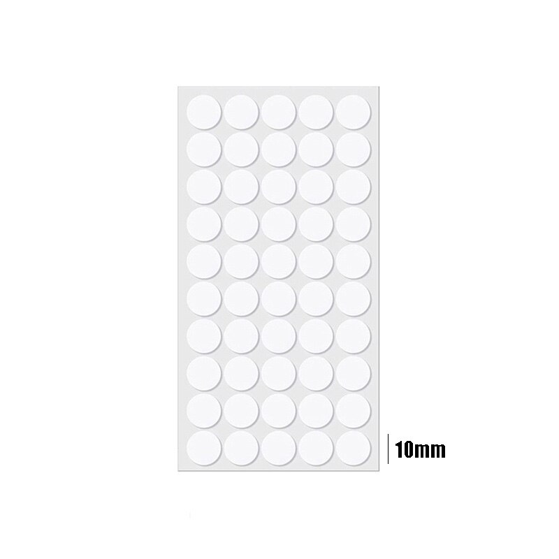 USER-X Traceless Glue Transparent Double-Sided Adhesive Tape Dot Waterproof Acrylic Adhesive Round Sticker Blind Box Figures: Round-10mm 50PCS