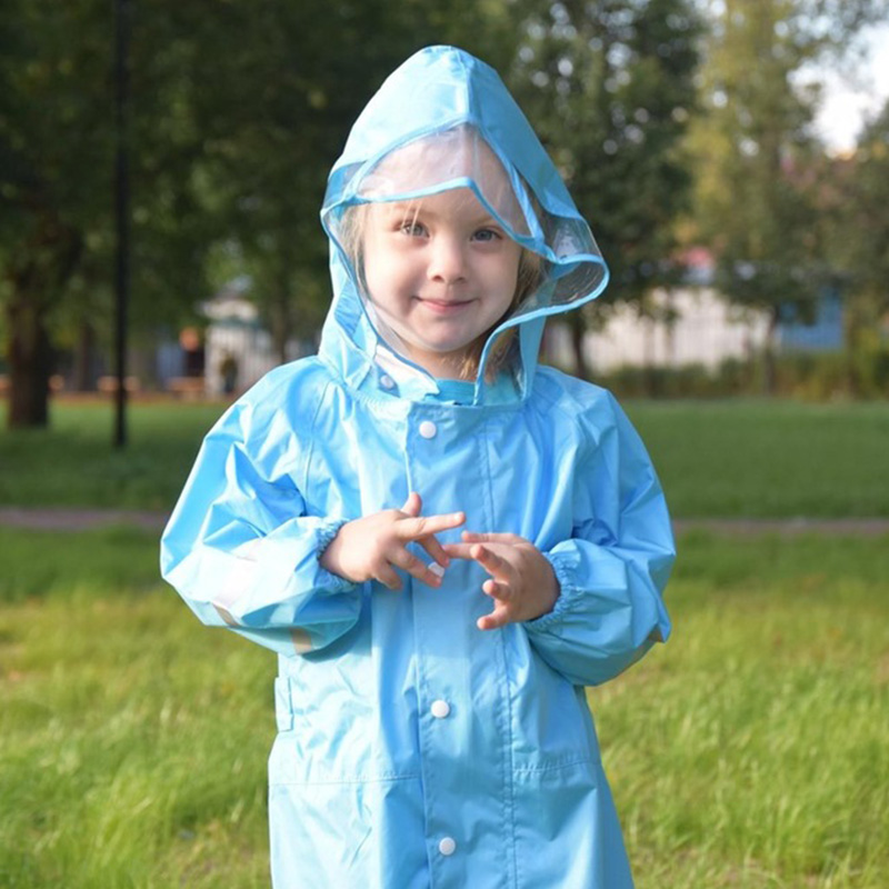 Qian 2-9 år gammel jumpsuit regnfrakke hætteklædt tegneserie børn i ét stykke regnfrakke tur moderigtigt vandtæt børn regntøjsdragt