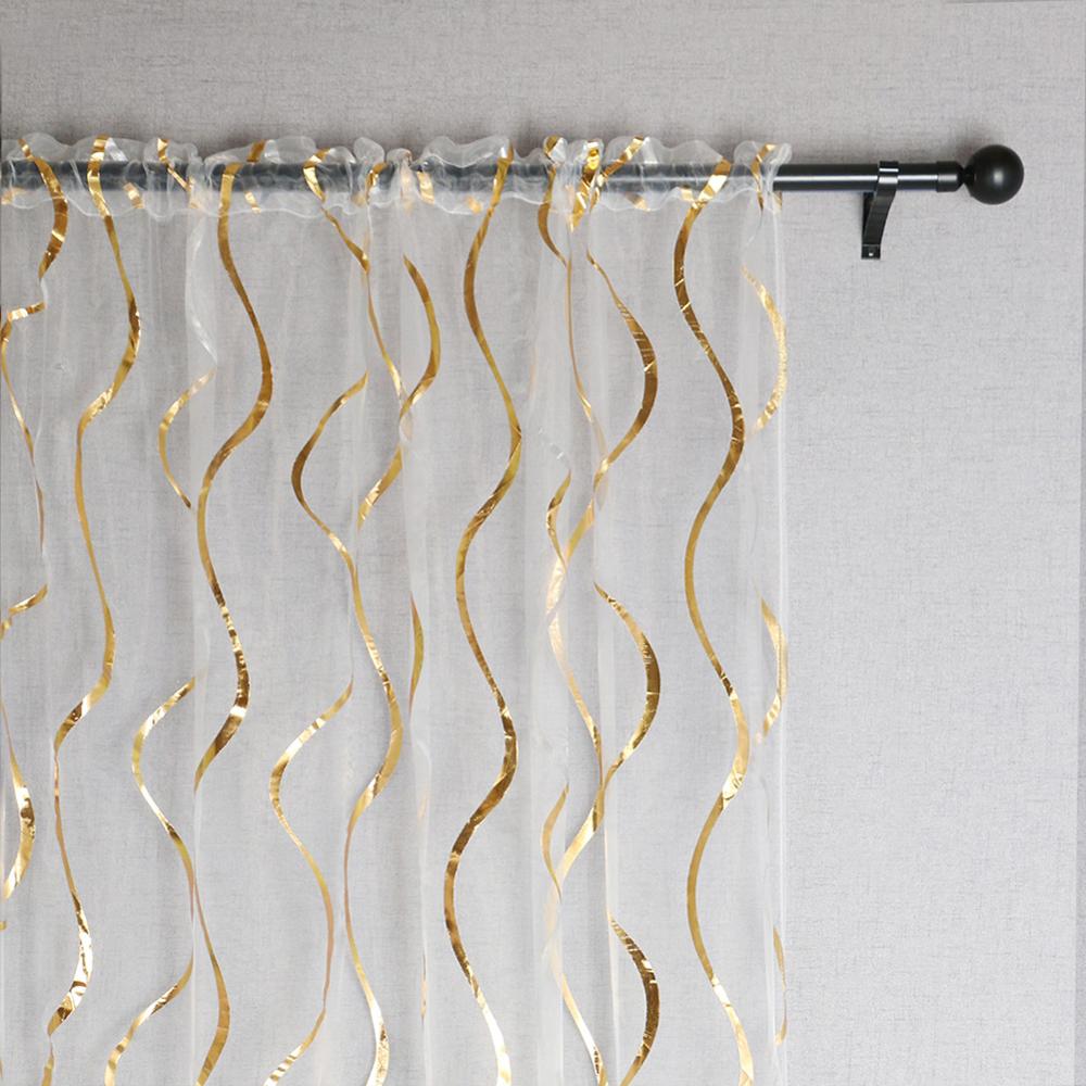 Wave Stripe Transparent Curtain Window Living Room Drape Tulle Decor