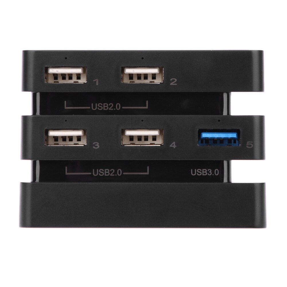Accesorios de Hub para PS4 Pro, extensión de 5 puertos USB 2,0, carga para juegos duradera con adaptador de indicador LED, 1 consola USB 3,0