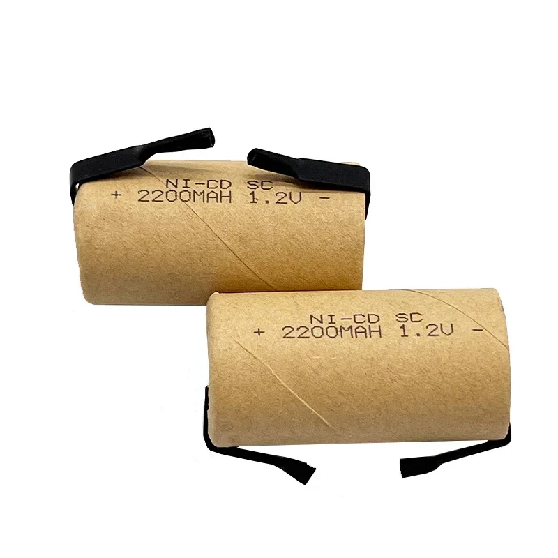 Destornillador taladro eléctrico baterías SC 1,2 V 2200mah Sub C ni-cd batería recargable con lengüeta herramienta eléctrica celdas NiCd SUBC