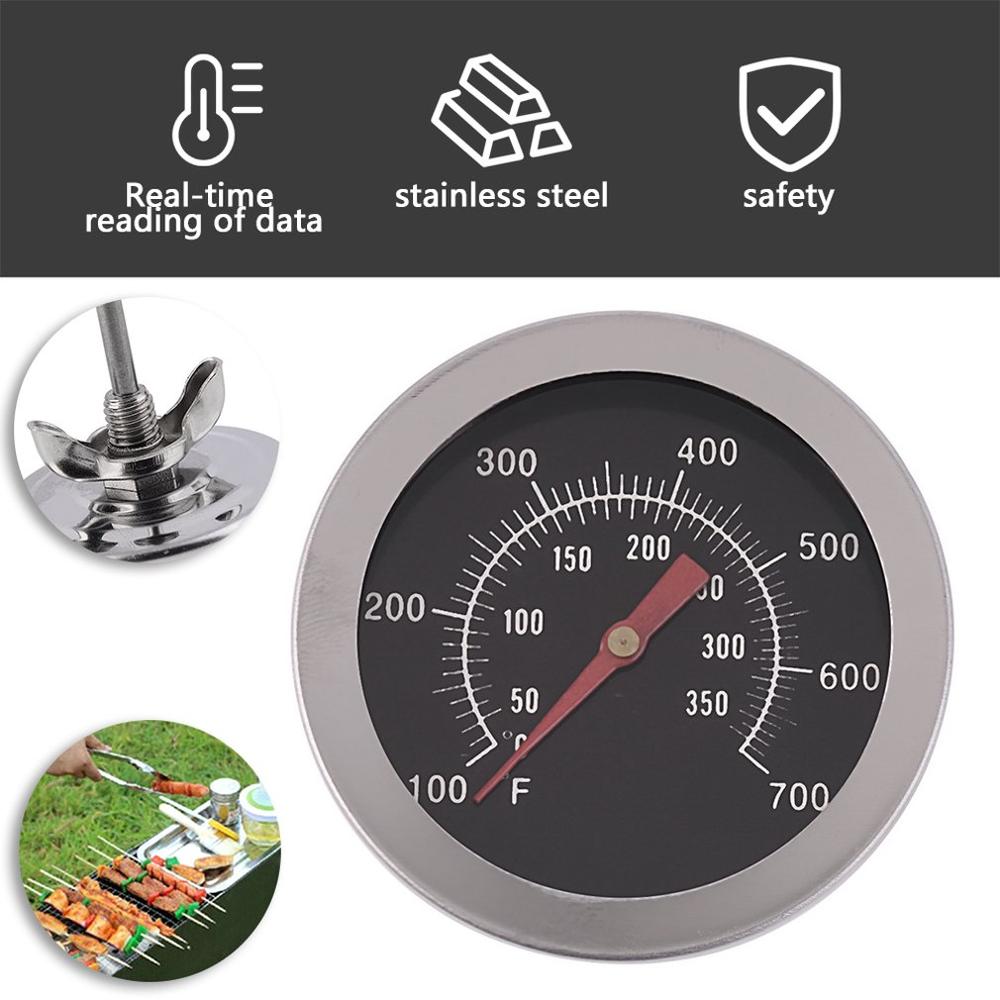 Barbecue Grill Thermometer Pit BBQ Pit Wood Smoker 50~400 Degree Temperature Gauge Celsius