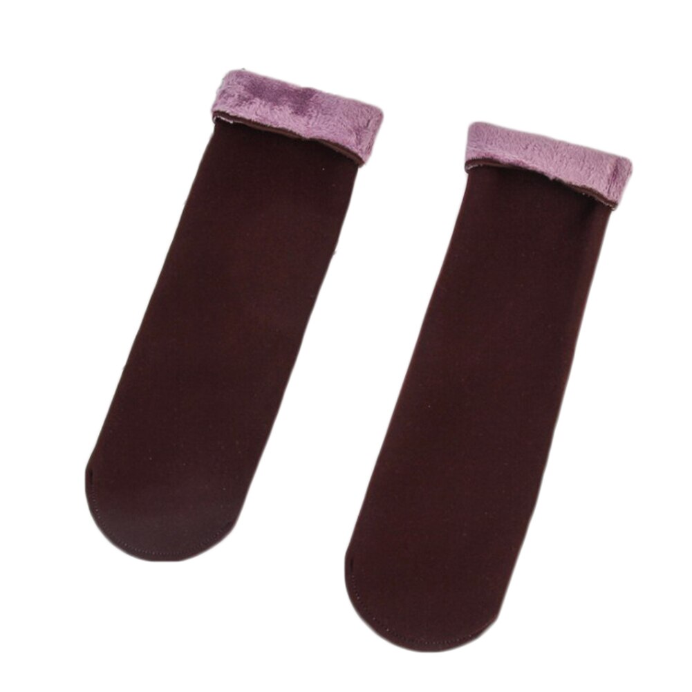 1 par kvinders efterårs- og vinterstrømper fløjl afslappet sne sokker termisk holdesokker sjov kvinde varm uldsokker: Rød