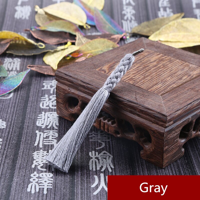 5PCS Mini Hemp Flower Tassel Jewelry Curtain Garments Decorative Accessories DIY Key Cell Phone Bag Fringe Trim Tassels Pendant: Gray