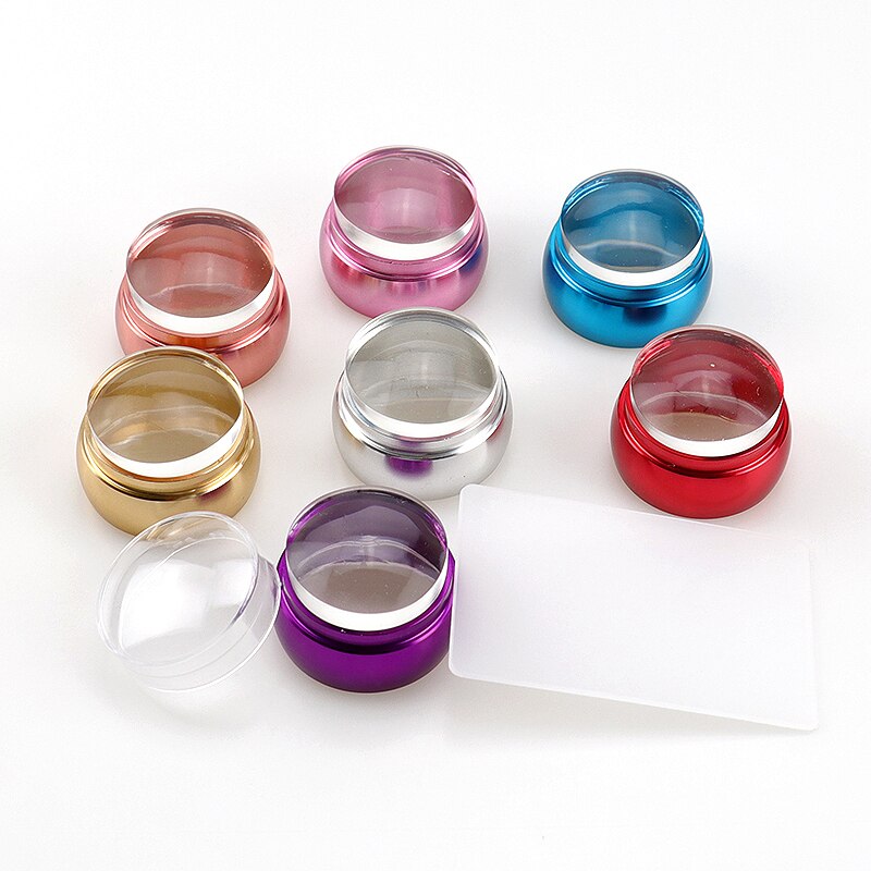 Transparent Head Nail Stamper Scraper Set Silicone Stamper for Nail Art Stamping Plate Template Stamp Tools