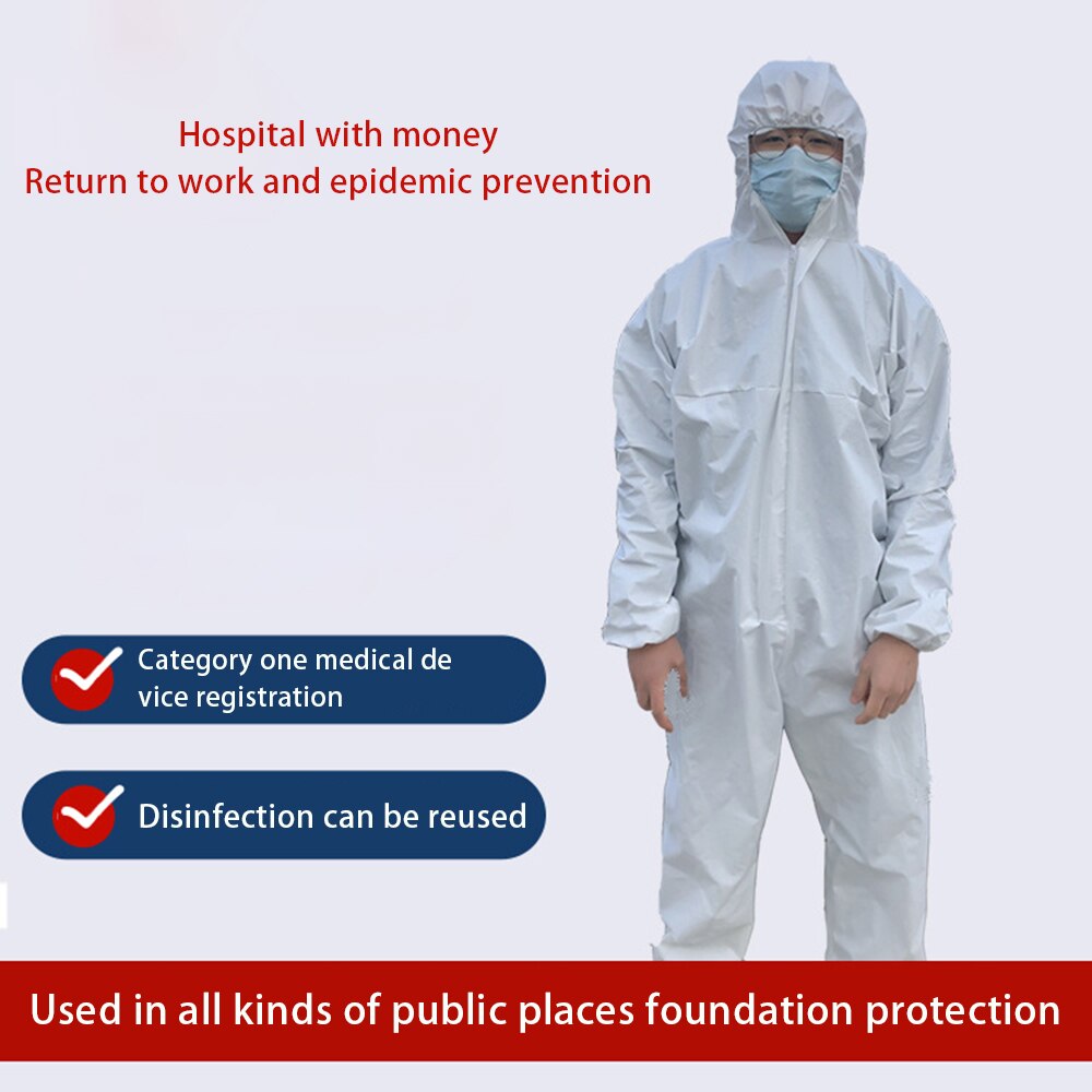 Witte Beschermende Pak Overall Hazmat Pak Bescherming Wegwerp Anti-Virus Kleding Wegwerp Fabriek Ziekenhuis Veiligheid Kleding