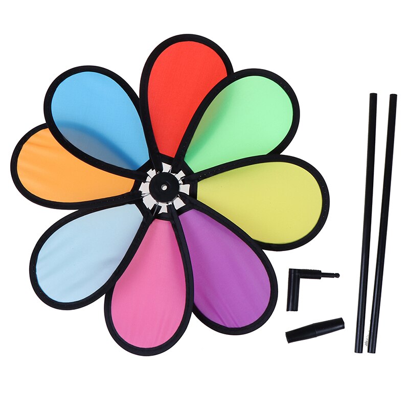 1Pcs Kleurrijke Regenboog Dazy Bloem Spinner Wind Windmolen Tuin Yard Outdoor Decor