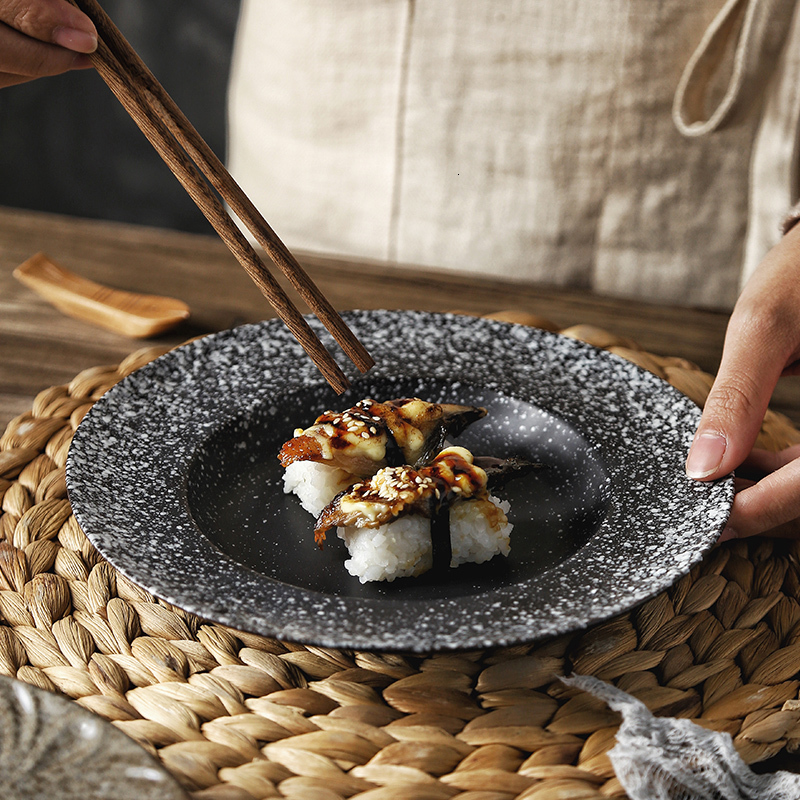 Japansk 10- tommers keramisk tallerken hjemme pasta tallerken tallerken restaurant bordplate dekorasjon