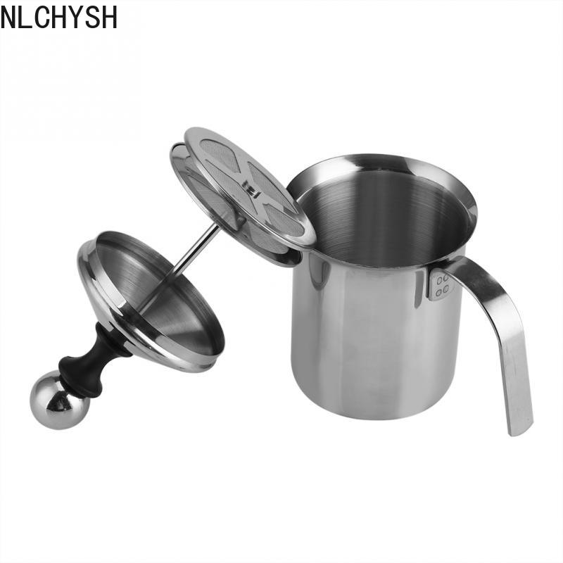 400/800Ml Handmatige Melkopschuimer Roestvrij Staal Koffie Melkopschuimer Melk Creamer Voor Cofffee Melk Kannen Eiklopper keuken Tool