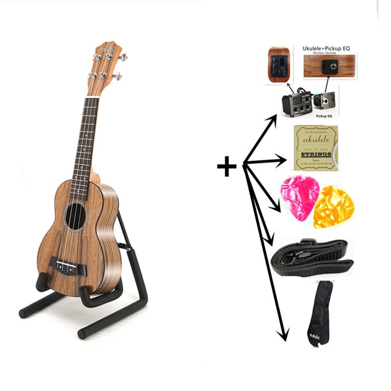 21 Inch Walnoot Professionele Ukulele Sopraan Kleine Kind Gitaar 4 Snaren Muziekinstrumenten Akoestische Gitaar Elektrische Ukulele