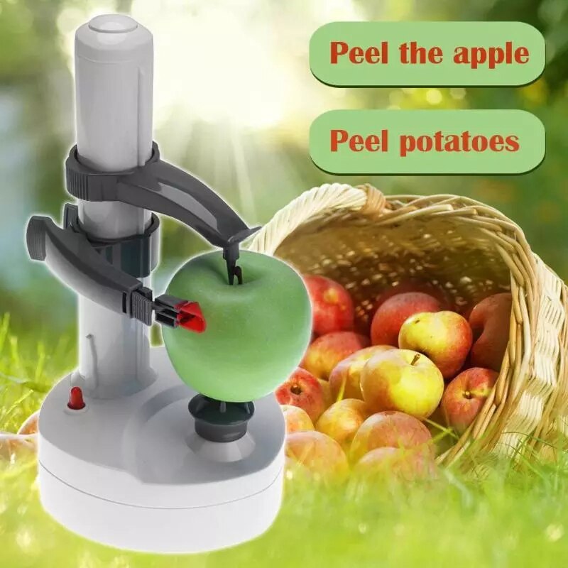 1PC Electric Spiral Apple Peeler Cutter Slicer Fruit Potato Peeling Automatic Battery Operated Machine Peeling Supplies