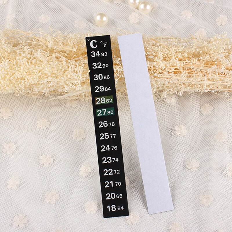 Fish Tank Aquarium Thermometer Temperature Strip Stick-on Degree Celsius Fahrenheit Display BDF99