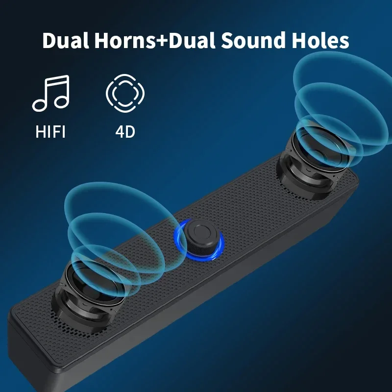 PC-Soundbar, kabelgebunden und kabellos, Bluetooth-Lautsprecher, USB-betriebene Soundbar für TV, PC, Laptop, Spielen, Heimkino, umgeben-Audiosystem