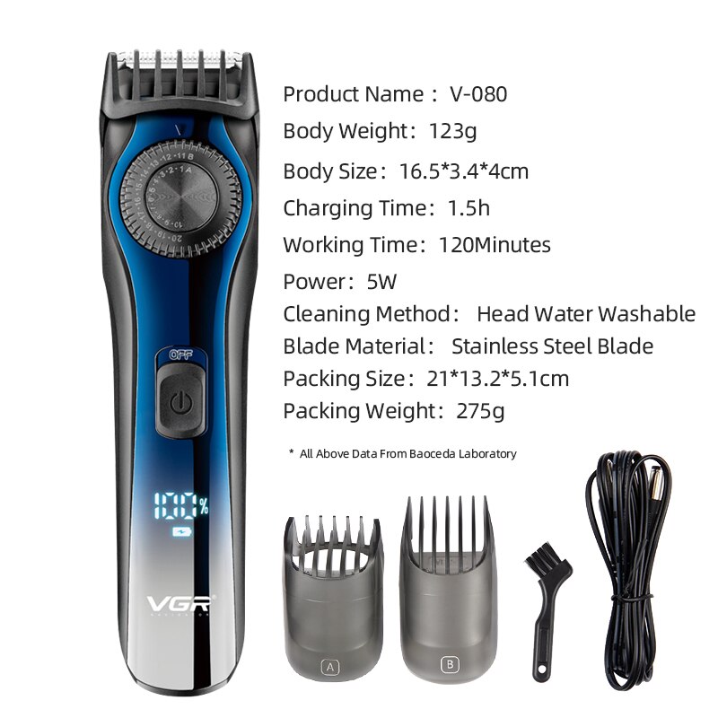 LCD Screen Powerful Hairs Trimmer Cutting Machine Barber Haircut Hair Clipper Rechargeable Hair Clipper Razor