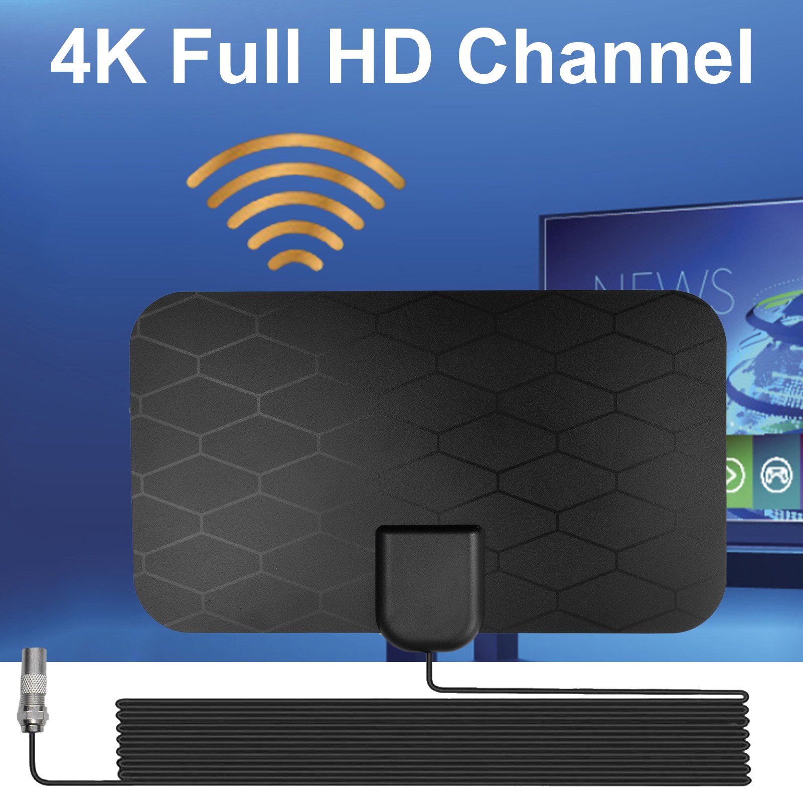 4K High Gain HD TV DTV Box Digital TV Antenna Booster Active Indoor Aerial HD Flat
