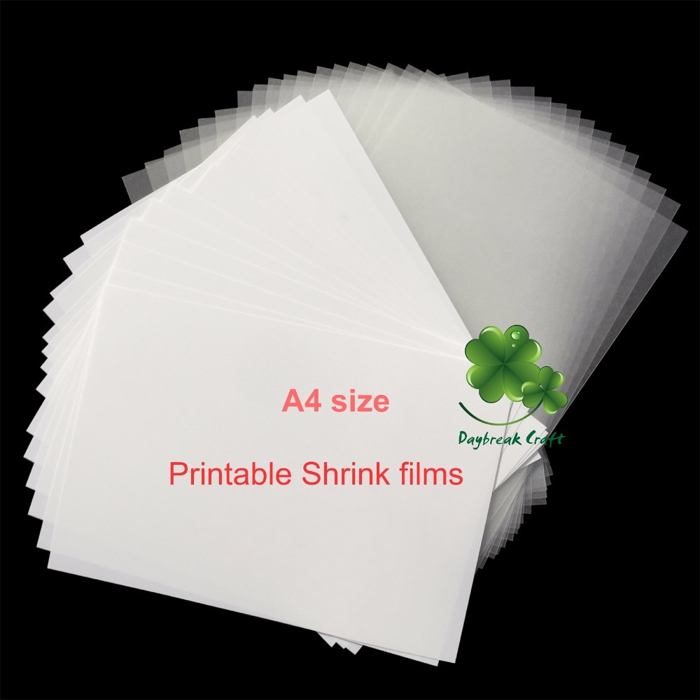 (pakke  of 12)  printer inkjet krympende plastikark hvid klar plastik krympefilm, der kan udskrives