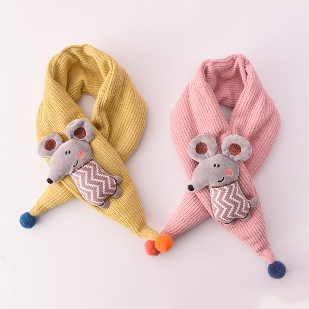 Kids Cartoon Animal Knit Scarves Kids Cartoon Shawls Scarves Collar Thickening Scarf Baby Boys And Girls Winter Knitted Clothes