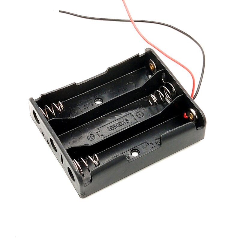 3.7V 1x 2x 3x 4x 18650 Battery Storage Box Case Black Plastic 1 2 3 4 Slot DIY Batteries Clip Holder Container W/ Wire Lead Pin