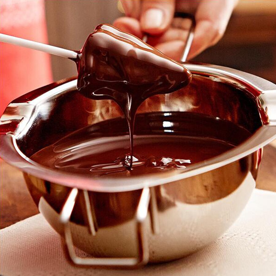Rustfrit stål chokolade smelte skål fondant tyggegummi pasta værktøj smør opvarmning kedel til bagning køkken tilbehør