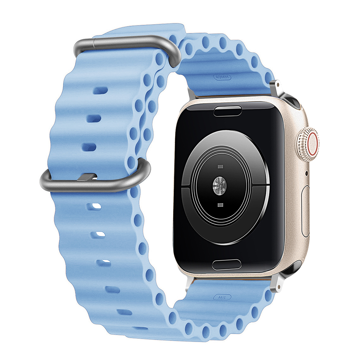Siliconen Oceaan band voor Apple horlogeband Ultra Series 9 SE iwatch 42 mm 44 mm 45 mm 49 mm 38 mm 40 mm 41 mm correas 49 44 45 mm banden: XS / Blauw Poeder