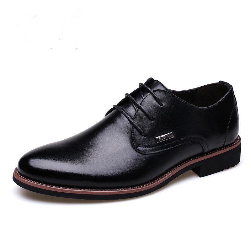 Men dress shoes PU leather big size man derby shoes slip-on male formal shoes men's business shoes man dress shoes big size 47: Black / 10