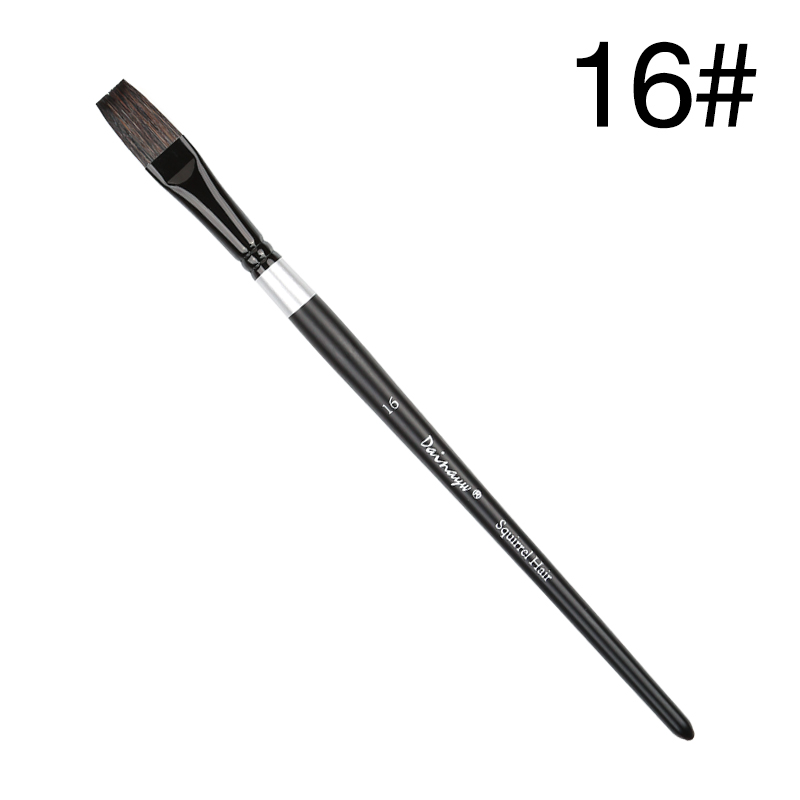 Dainayw-pincel plano de pelo de ardilla para acuarela, pinceles de pintura artística para acuarela , dibujo acrílico Gouache