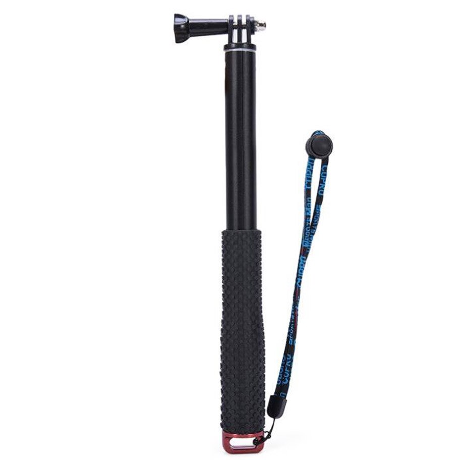 Go pro selfie stick handhållen utdragbar stång monopod+adapter+rem för gopro xiaomi mijia 4k yi sjcam actionkamera tillbehör: Röd