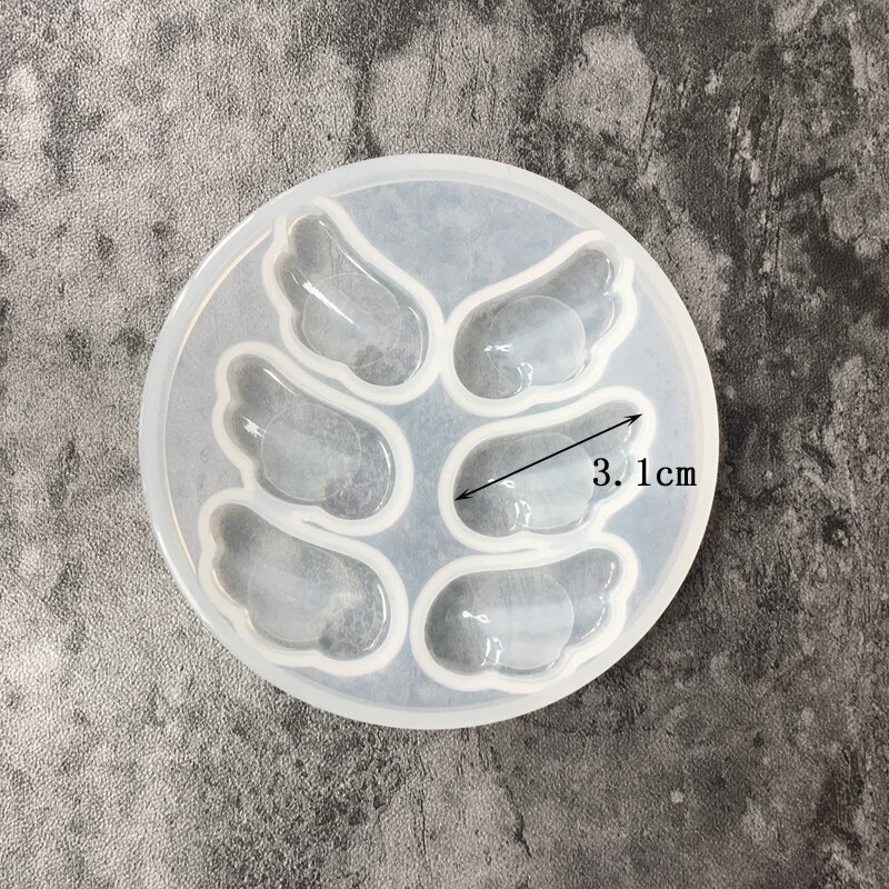 Crystal glue round / wing mold DIY gem glass silicone mold: 5