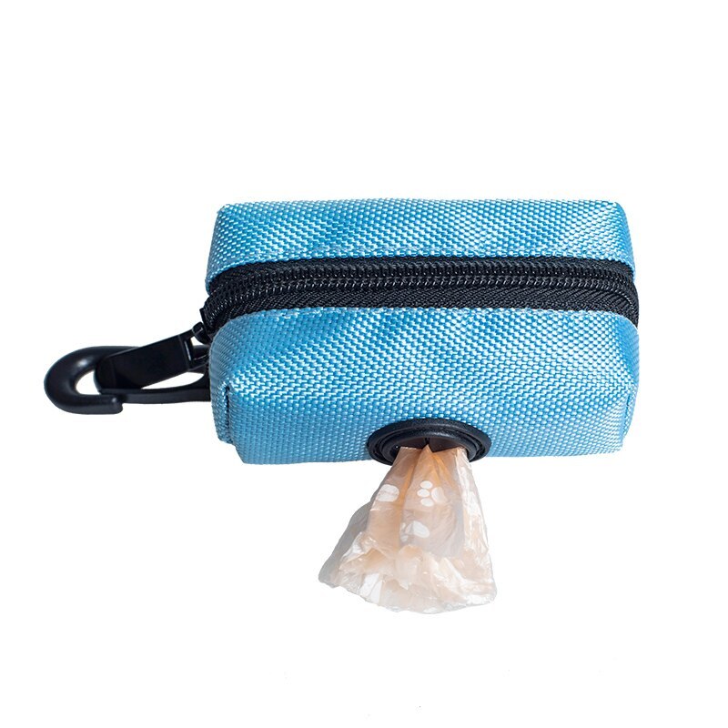 Pet Puppy Cat Pick Up Poop Bag Dispenser Portable Dog Poop Waste Bag Holder Outdoor Pets Supplies Garbage Bags Organizer: blue