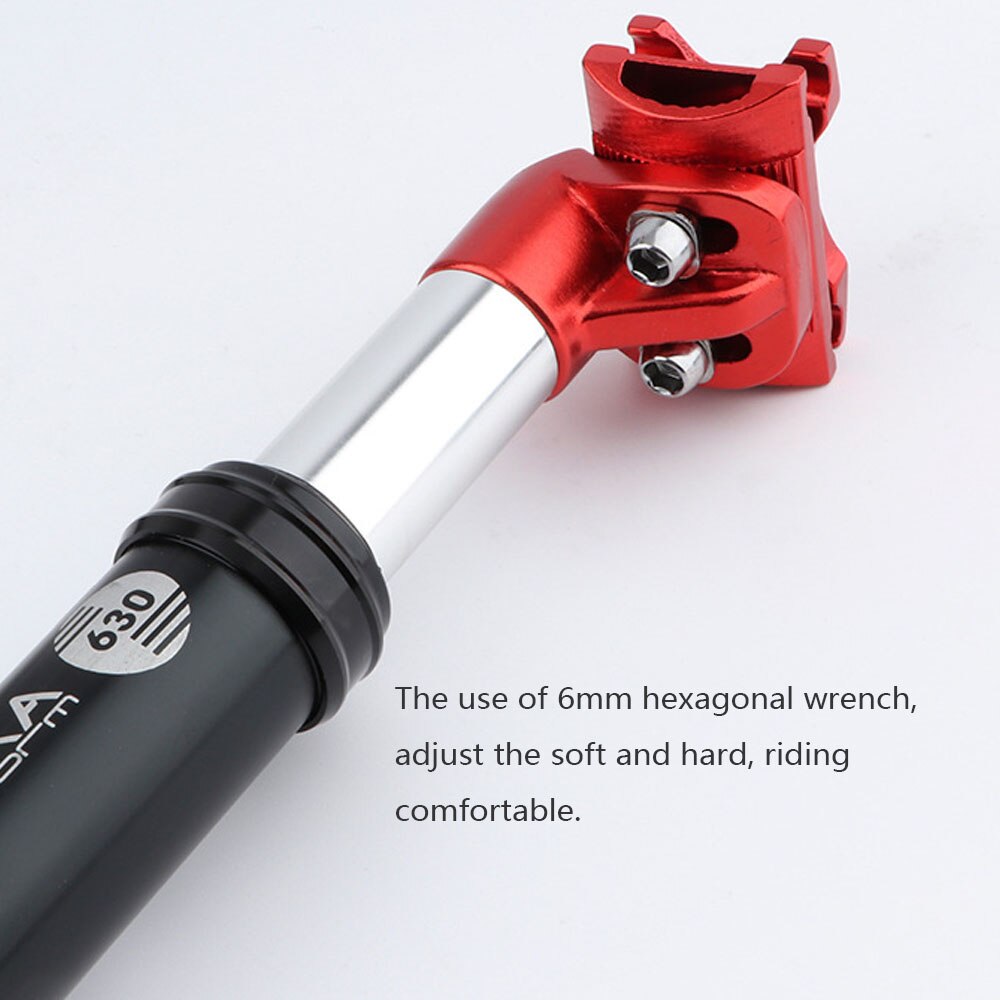 Tija de sillín de suspensión para bicicleta, tubo de amortiguación de presión de aceite, aleación de aluminio, 27,2/31,6 MM