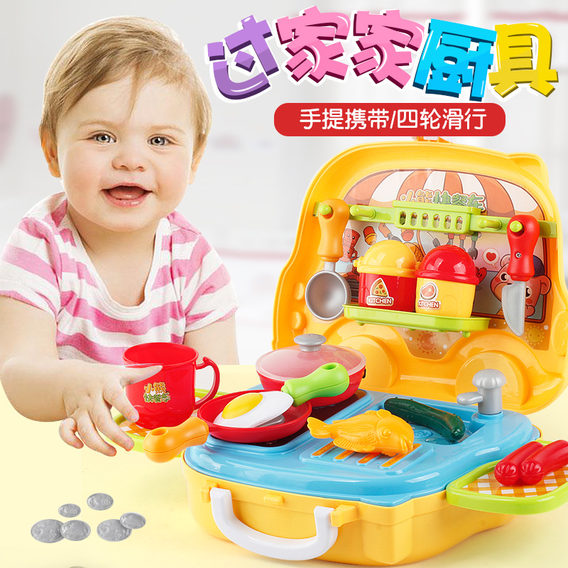 Fahrzeug Modelle Hand Arzt einstellen Kosmetik fallen Küche Spielen Haus Spielzeug Pädagogisches Geschirr Reise Eine Gepäck Mit Rolle