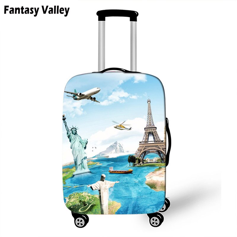Luggage Cover - Statue of Liberty - Elastic Travel Suitcase Protector - Patchwork Nylon